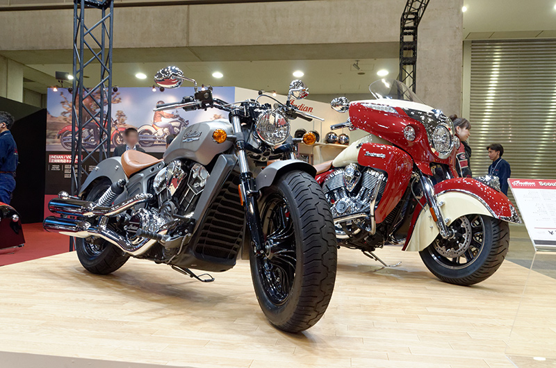 Indian Scout（左）と、Indian Road Master（右）も人気という