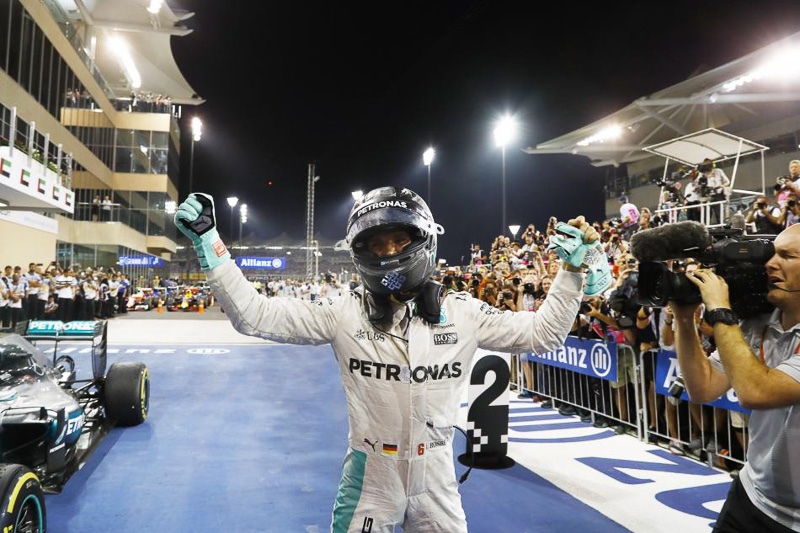 F1アブダビGP、メルセデスのニコ・ロズベルグが2016年のチャンピオン 