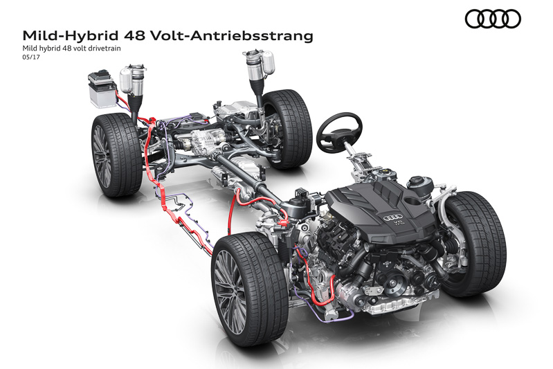 独アウディ、2017年発売の新型「A8」全エンジンに「48Vマイルド 