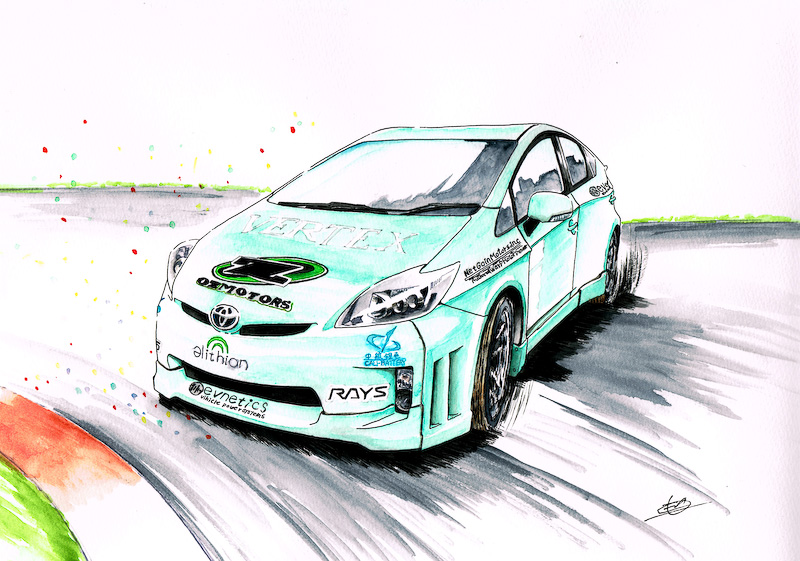 D1、「東京オートサロン2015」でEV＆FR化した「プリウス（ZVW30