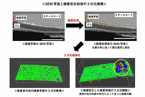 横浜ゴム タイヤ内のゴムとスチールコードの接着劣化を3次元で解析する世界初の技術 Car Watch