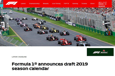 F1 19年シーズンのドラフト版カレンダー発表 日本gpは10月13日 Car Watch