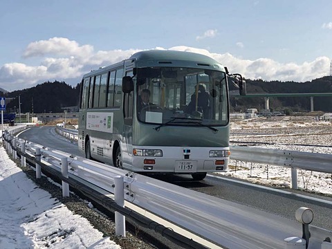 Jr東日本ら7社 大船渡線brtで自動運転バスの実証実験を公開 Car Watch