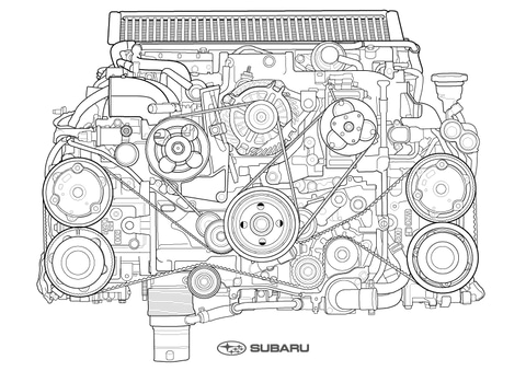 高難度 スバルej20型エンジンが塗り絵に Pc用の壁紙も公開 Car Watch