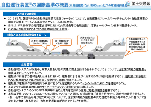 国交省 自動運行装置の要件やソフトウェアアップデートなど新たな国際基準導入 Car Watch