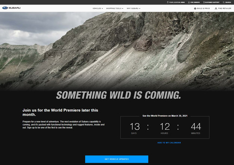 スバル Something Wild Is Coming と新型モデル登場をカウントダウン Car Watch