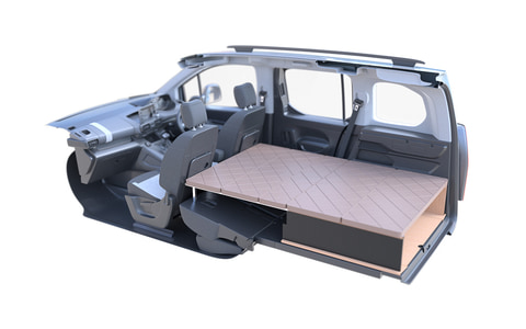 シトロエン 無加工でベルランゴでの車中泊を可能にする アグレ ベッドキット Car Watch