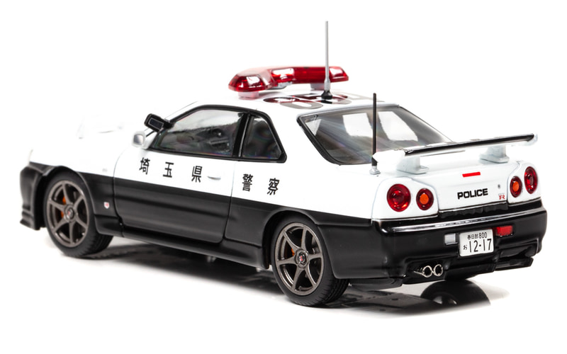 ヒコセブン、埼玉県警の「スカイライン GT-R（BNR34）パトカー」を1/43 