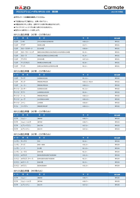 カーメイト、RAZOから「ヤリスクロス」「ジムニー」などに適合するSUV 