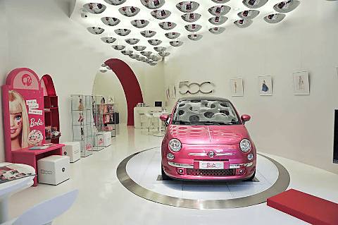 auto barbie fiat 500