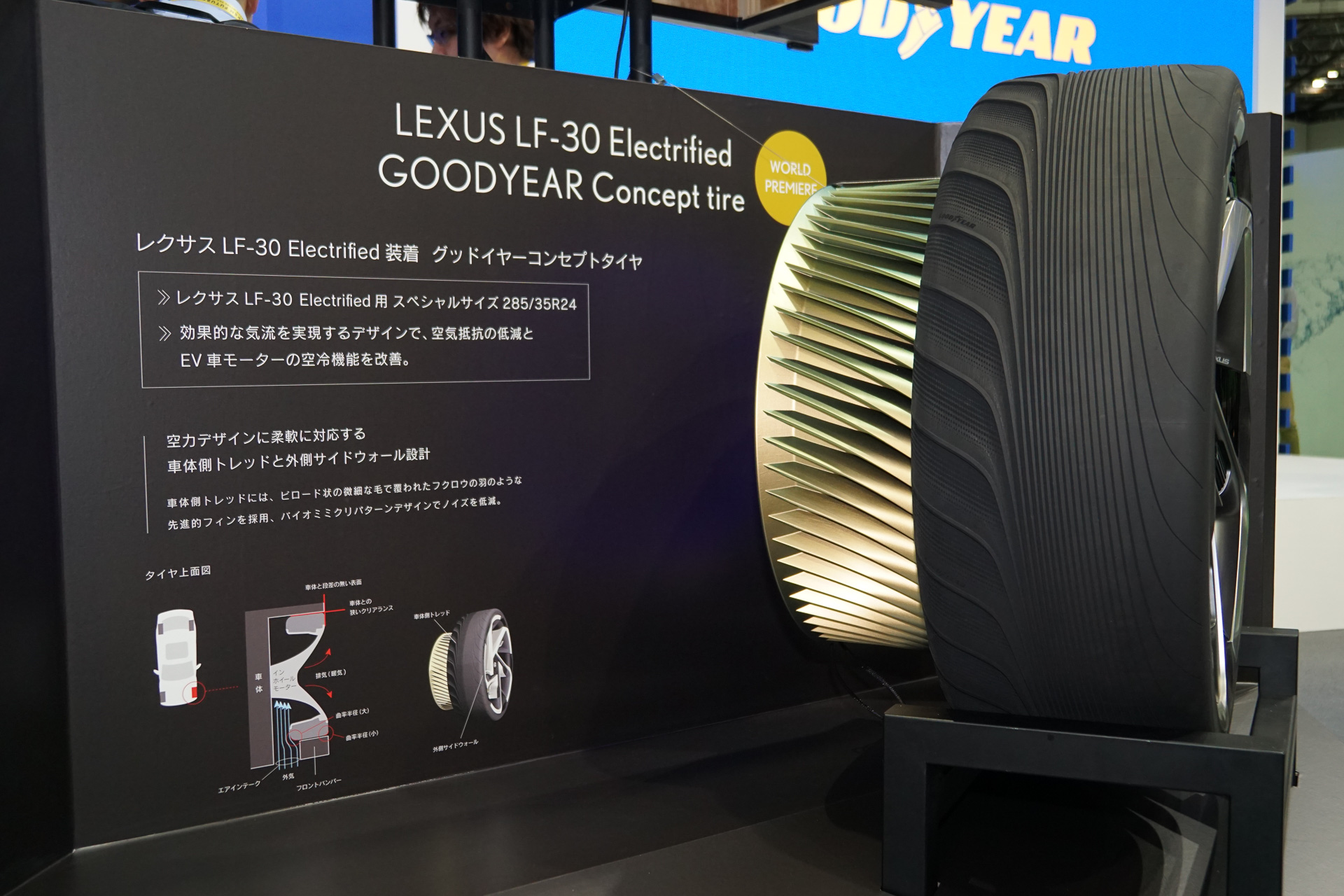 東京モーターショー 2019】グッドイヤー、レクサスのコンセプトEV「LF-30 Electrified」装着タイヤを世界初公開