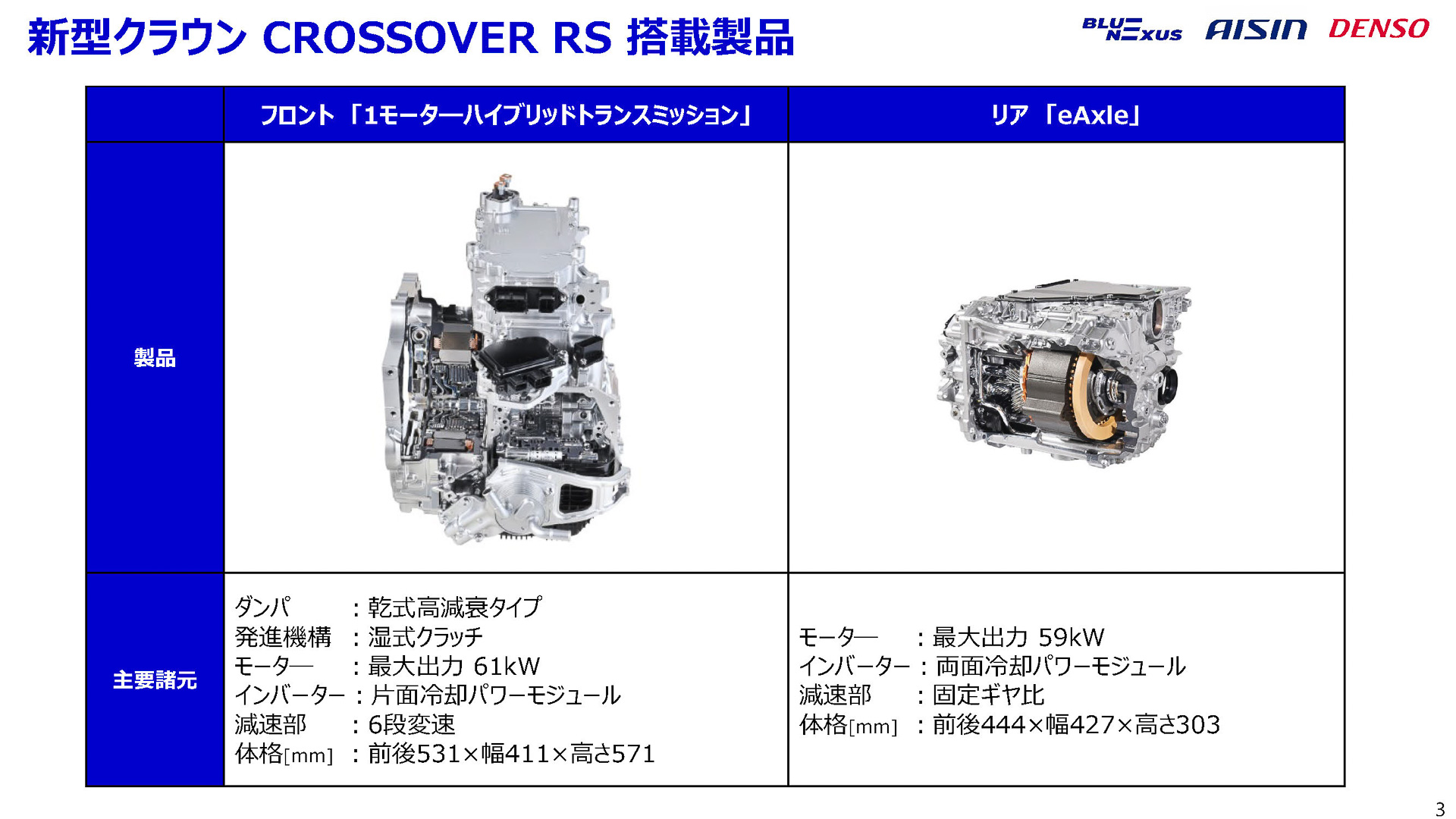 新型「クラウン」に搭載された新開発「フロント用1モーター