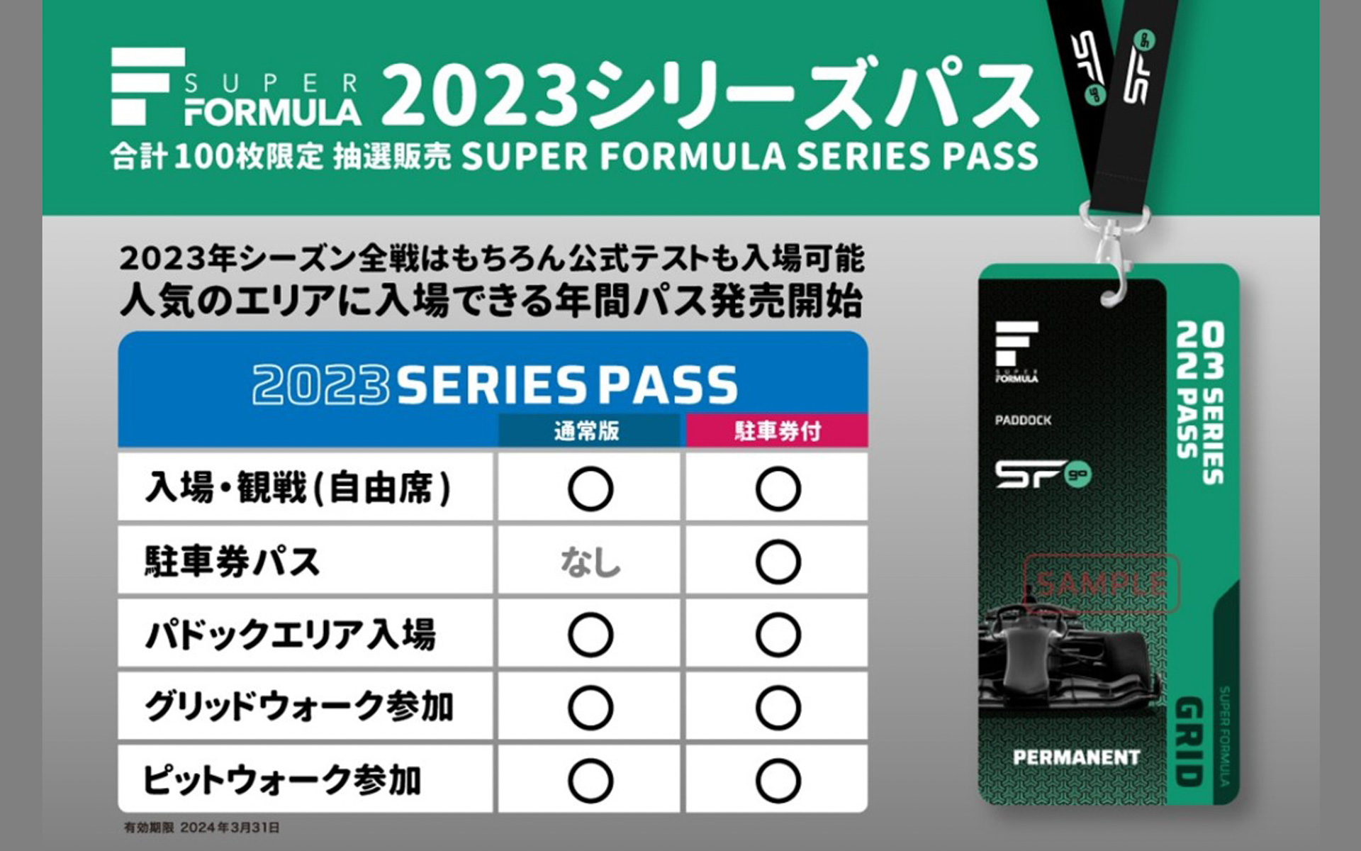 鈴鹿サーキット スーパーフォーミュラ駐車券 【P2 P3】 - モータースポーツ
