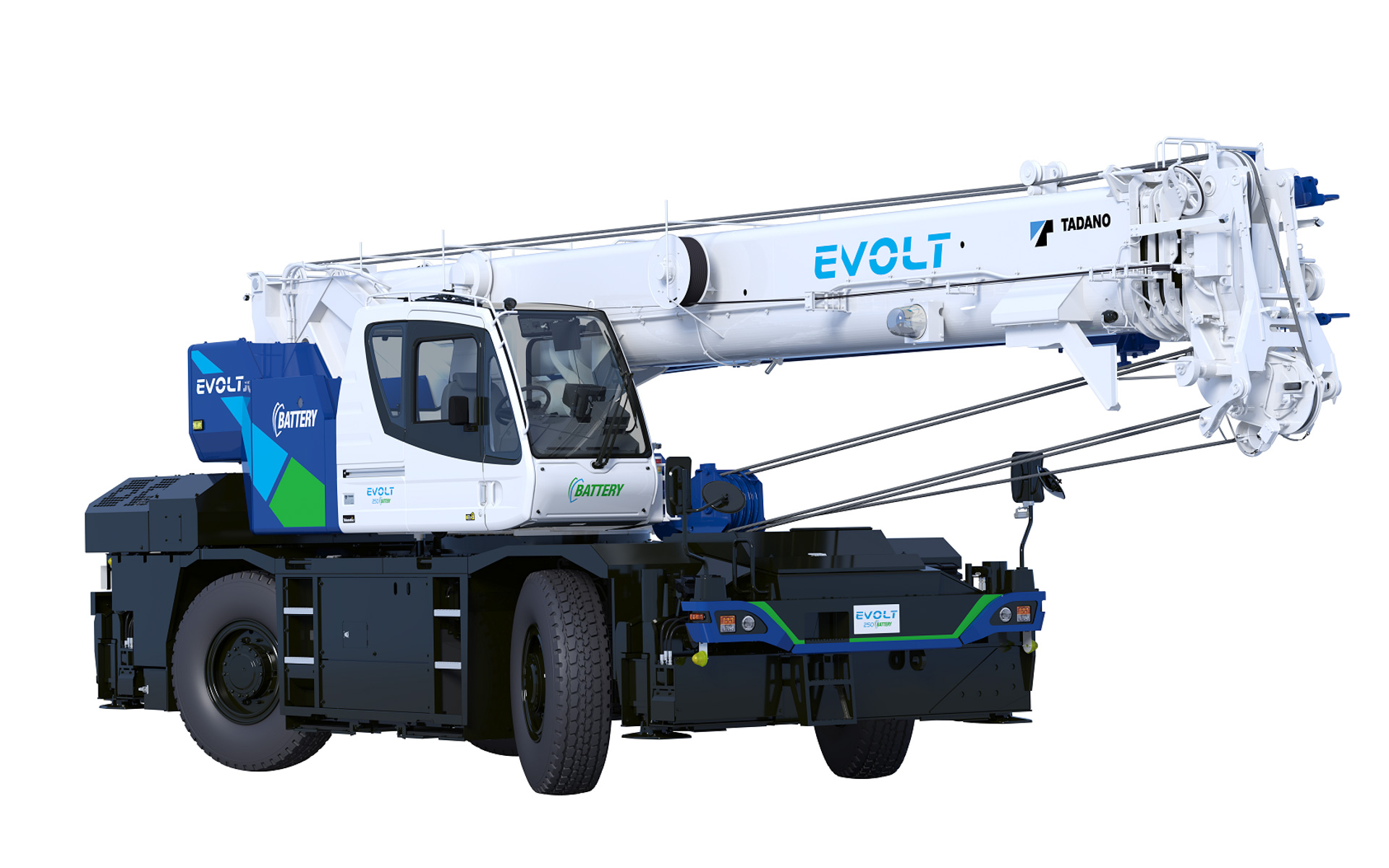 Tadano introduces the world’s first fully electric rough terrain crane “EVOLT eGR-250N” in Japan Price: 148 million yen (excluding tax)