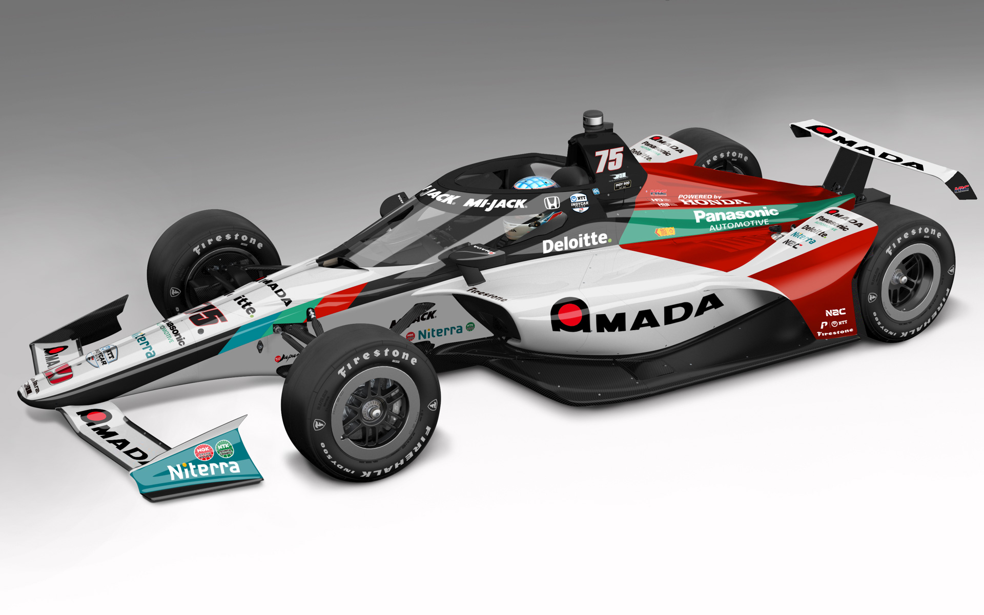 佐藤琢磨選手のインディ500挑戦をサポートする企業とマシンイメージ