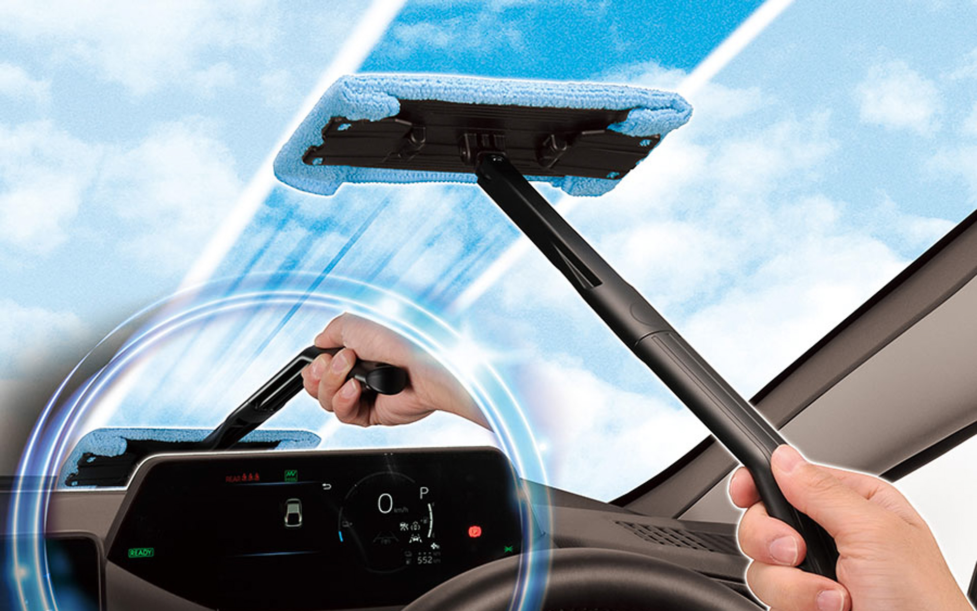 カーメイト、傾斜が鋭角なフロントガラスも奥まで拭ける「エクスクリア