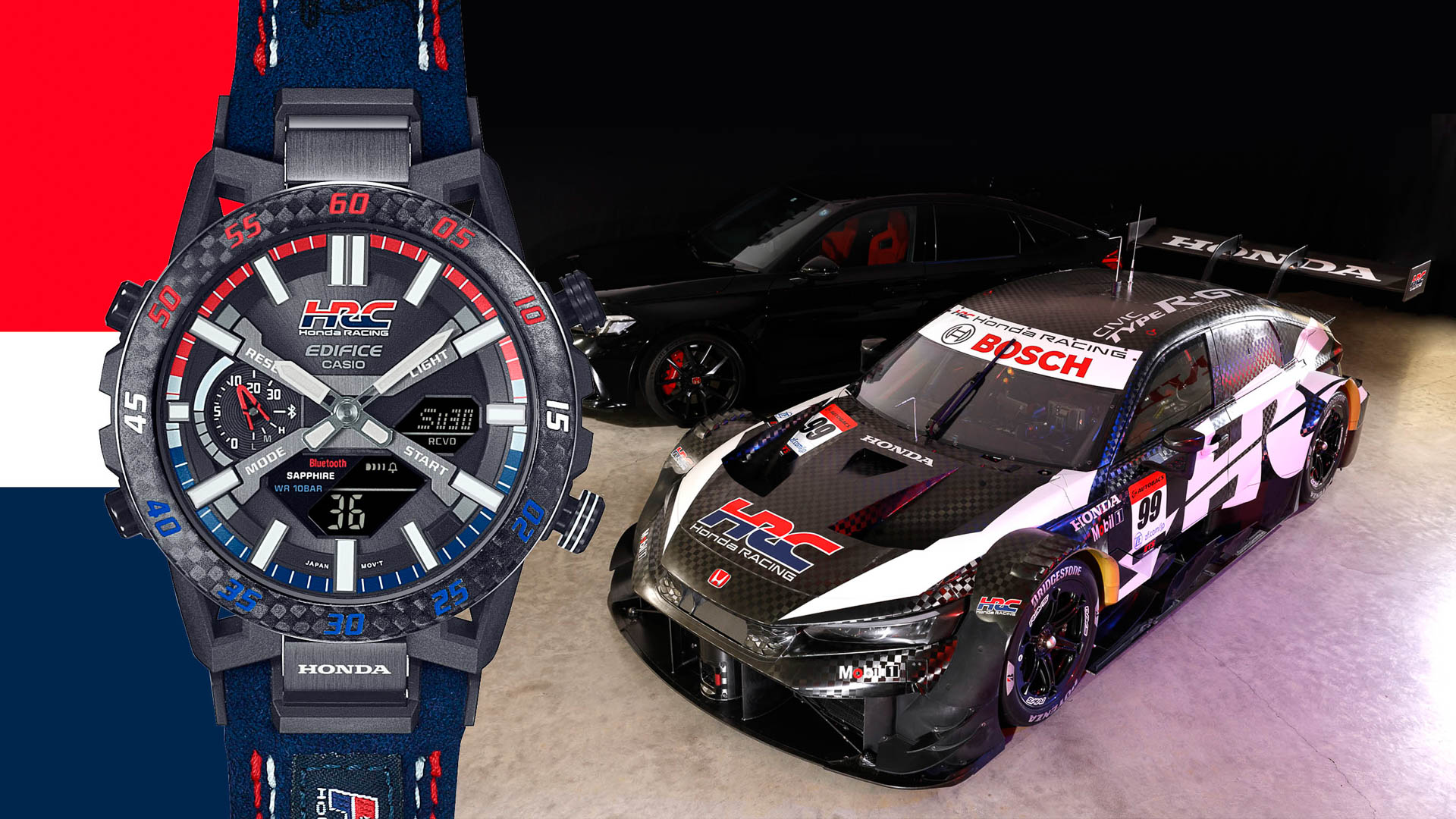 カシオ、ホンダ・レーシングとコラボした腕時計“EDIFICE”「Honda Racing Collaboration Model  ECB-2000HR」 - Car Watch