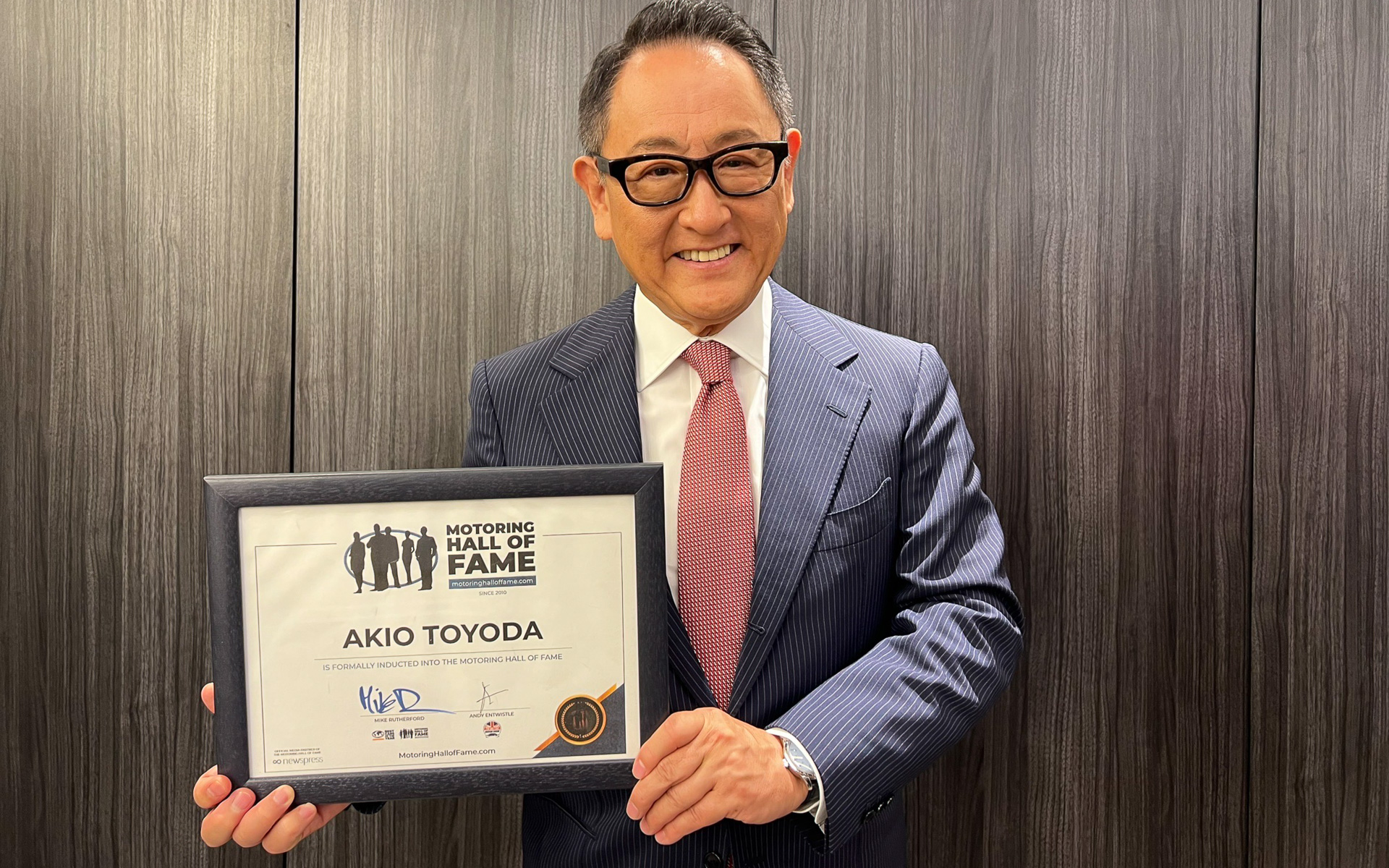 イギリスモーターショーで、トヨタ豊田章男会長の「Motoring Hall of