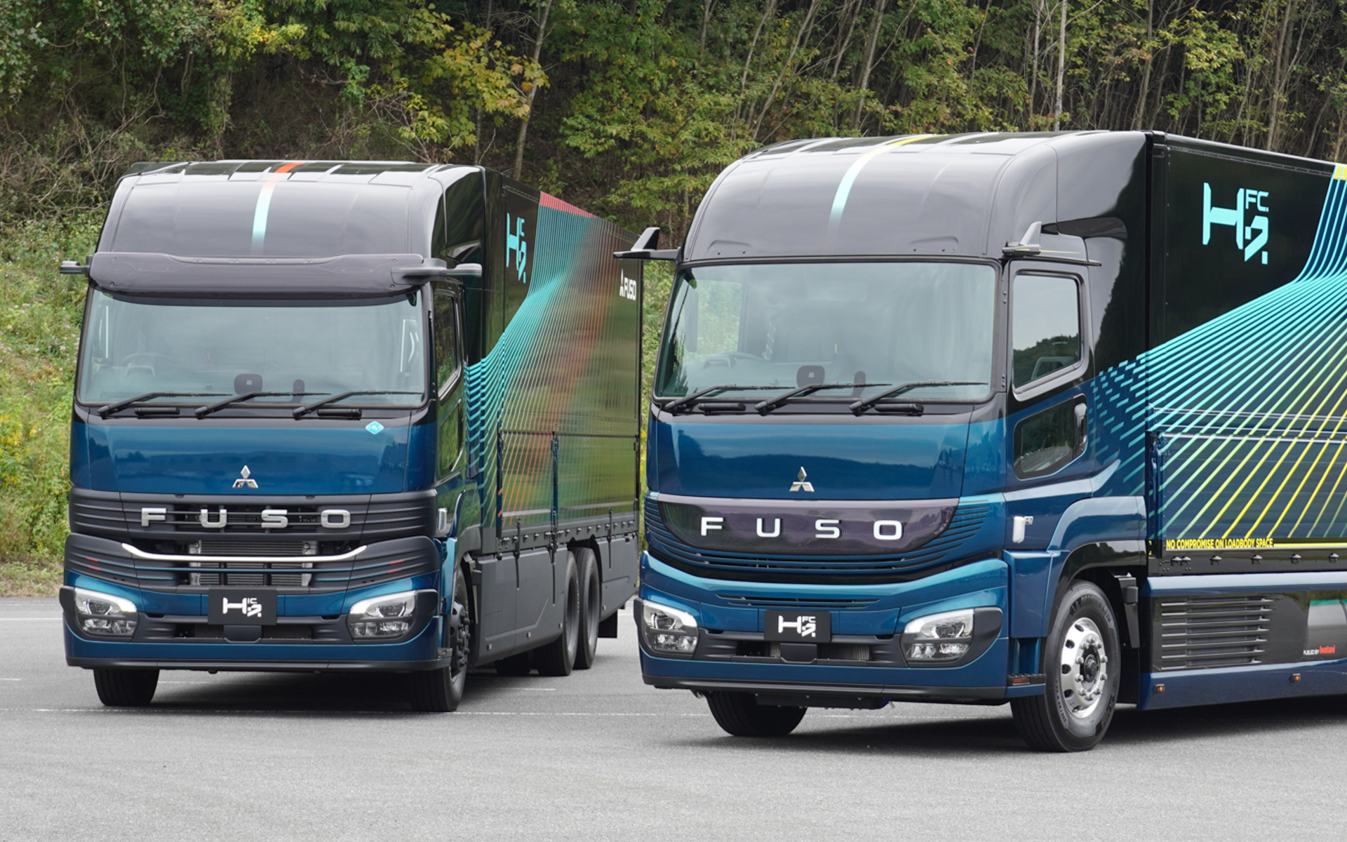 三菱ふそう、水素エンジン搭載「H2IC」と燃料電池搭載「H2FC」 大型 