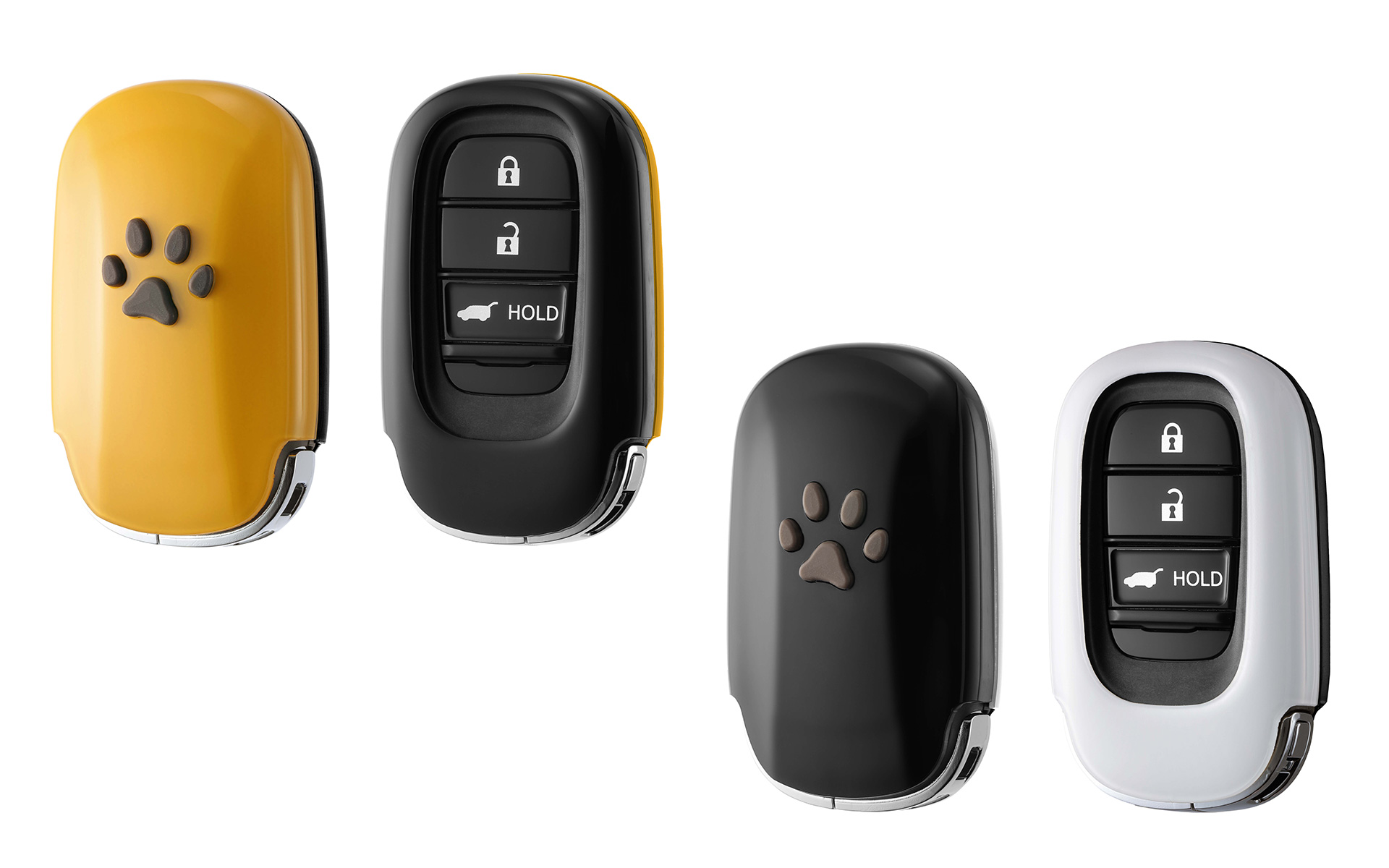 Honda Access Adds Limited Edition "Shirokuro" and "Chakuro" Colors to Paw Print Pet Key Cover