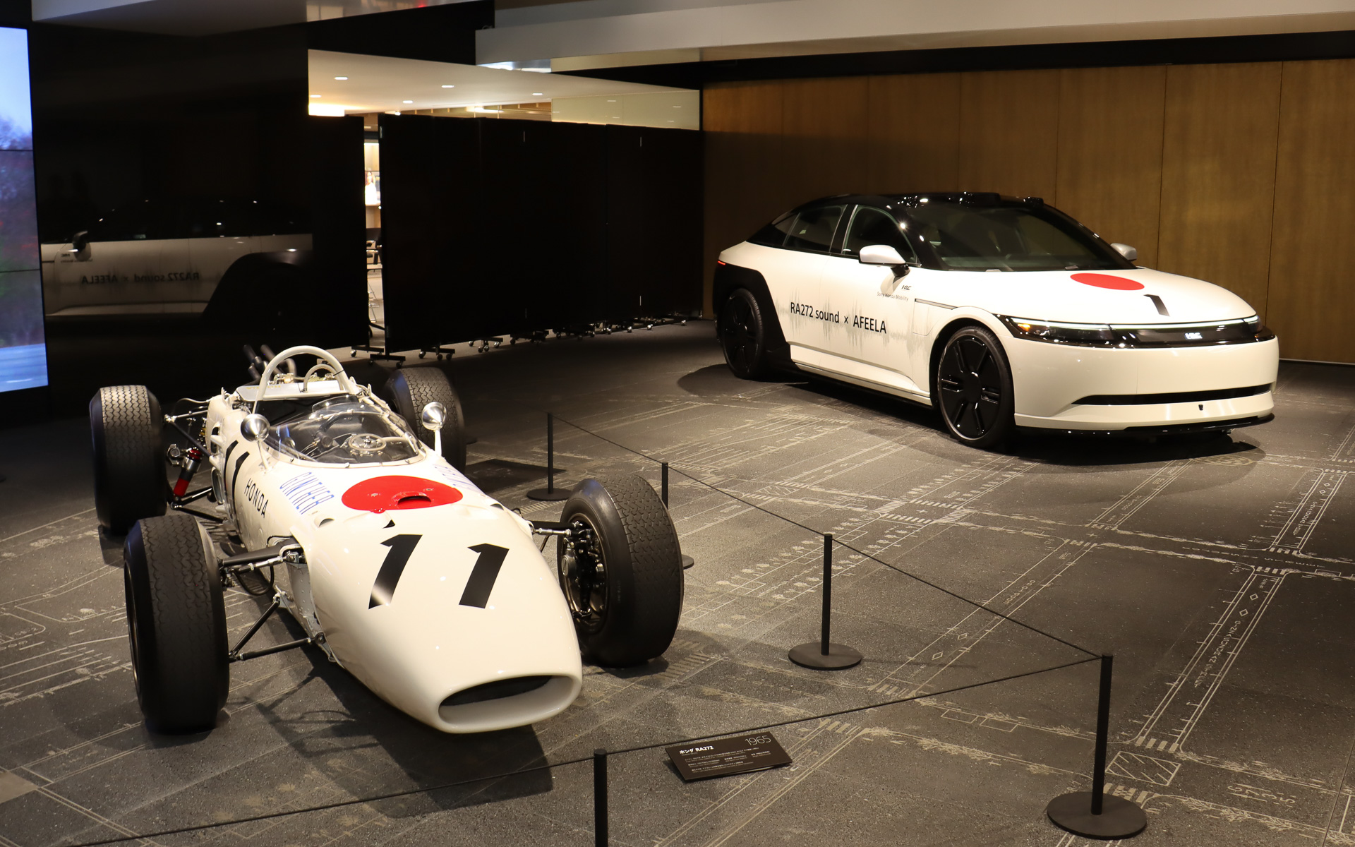 Afeela 1 Wrapped in Honda's First F1 Winning Machine Livery on Display in Tokyo